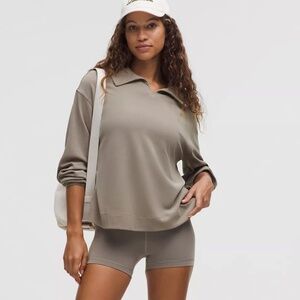 LULULEMON SOFTSTREME PIQUE OVERSIZED LONG-SLEEVE POLO SHIRT